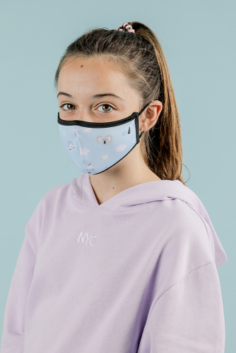 MASCARILLA INFANTIL BTS AZUL CLARO