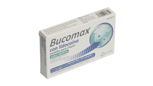 Bucomax con lidocaina 8 pastillas para chupar (sabor menta)