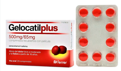 Gelocatil plus 500 mg/65 mg 20 comprimidos recubiertos