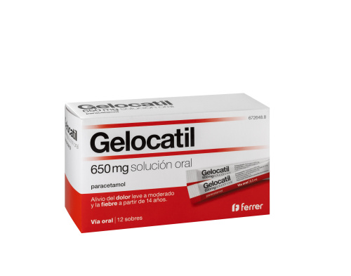 Gelocatil 650 mg 12 sobres solucion oral