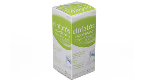 Cinfatos expectorante 2 mg/ml + 20 mg/ml solucion oral 1 frasco 200 ml (vidrio)