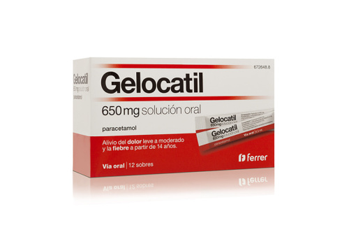 Gelocatil 650 mg 12 sobres solucion oral