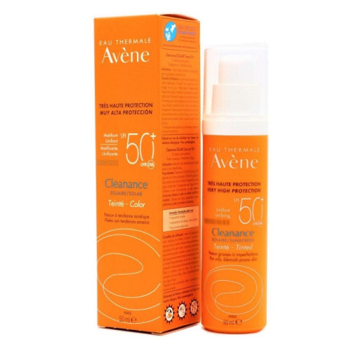 Avene crema solar facial cleanance 50+ pieles con tendencia acneica