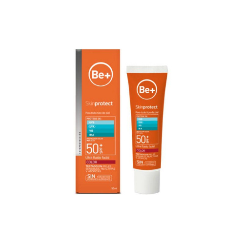 Be+ solar skin protect ultrafluido facial spf 50+ color