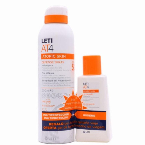 Leti at 4 defense pack spray spf+50 + defense facial spf+50 200 ml + 50 ml