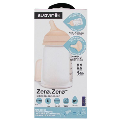 Suavinex biberón zero anticólico silicona flujo medio 270ml 1 unidad