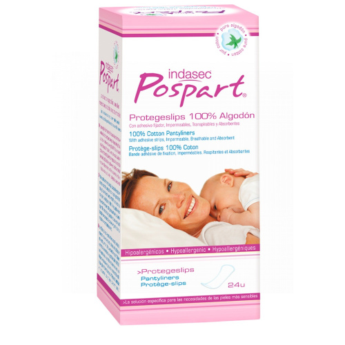 Indasec pospart protegeslips algodón 24 uds