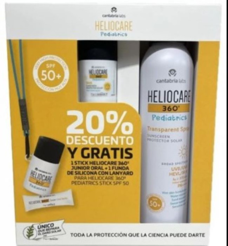 Heliocare 360 Pack Pediatrics Stick SPF50+ + Spray Transparente SPF50+ 200 Ml