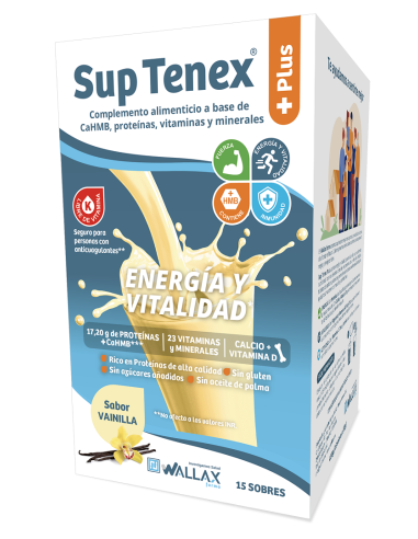 Wallax sup tenex plus 15 sobres sabor vainilla