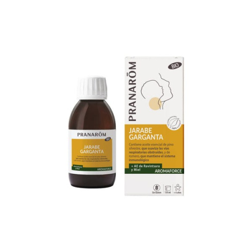 Pranarom aromaforce jarabe garganta ravintsara-miel bio 150 ml