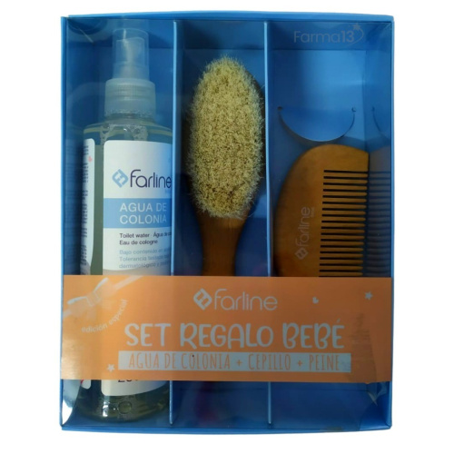 Farline set regalo bebé agua colonia + cepillo + peine