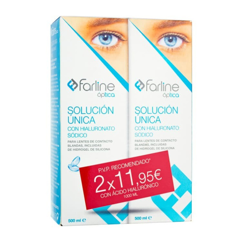 Farline óptica solución e355 única con hialurónico 500ml duplo