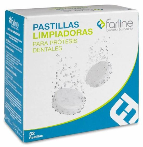 Farline pastillas limpiadoras protesis dental 32 tabletas
