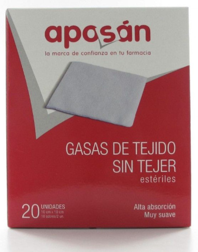 Aposán gasa estéril tejido sin tejer 10 x 10 cm 20 uds