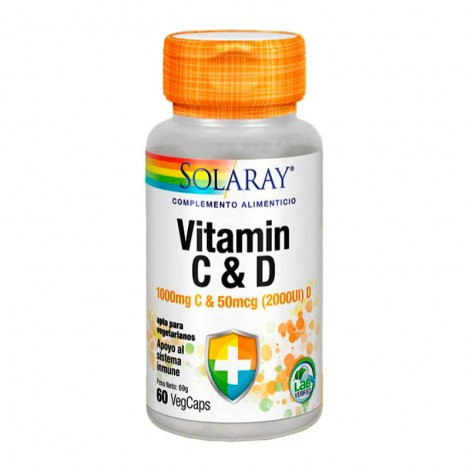  SOLARAY VITAMIN C & D 60vegcap