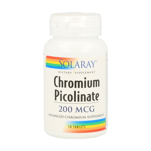 Solaray chromium picolinato 200mcg 50 comprimidos