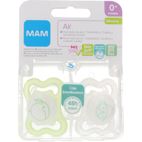 CHUPETE MAM AIR SILI 0+ PACK DOBLE