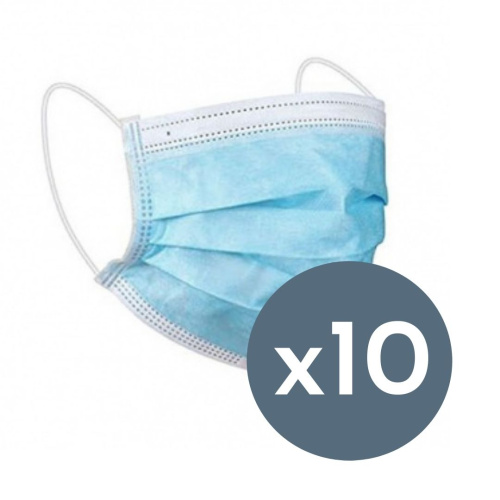 10 Mascarillas quirúrgicas desechable Tipo IIR