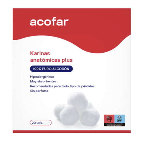 Acofar Compresa Higienicas Karinas Plus Algodon 20 Uds