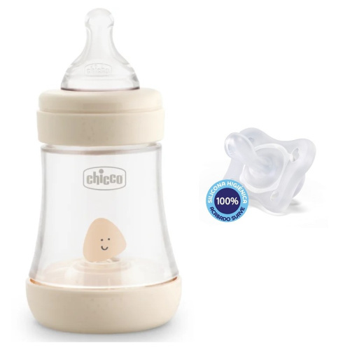 Chicco Biberon +0m 150ml + Chupete Minisoft 0-2m