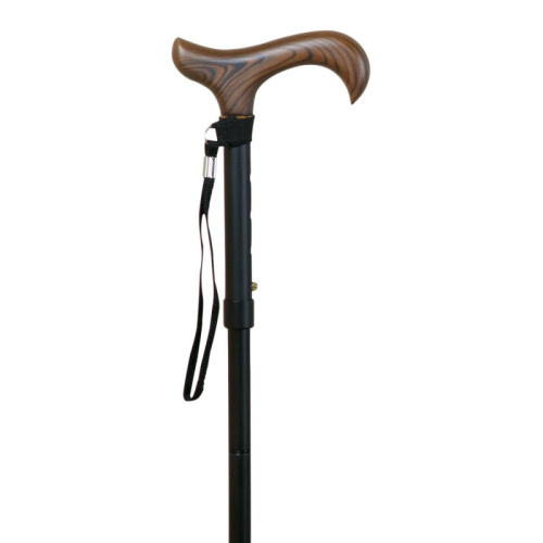 Muletilla Mini Plegable Aluminio Negra y Puño Madera R331