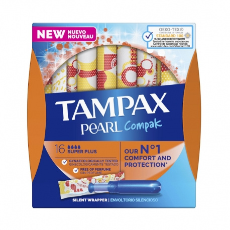 Tampon Tampax Compak Pearl Superplus 18 Ud