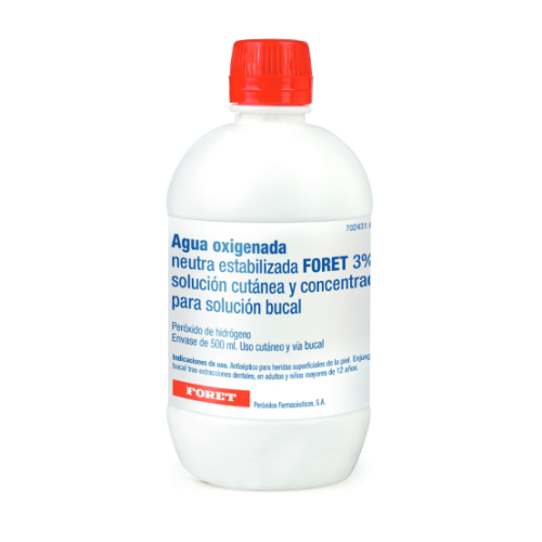 Agua oxigenada Foret 3% solución cutánea 500 ml