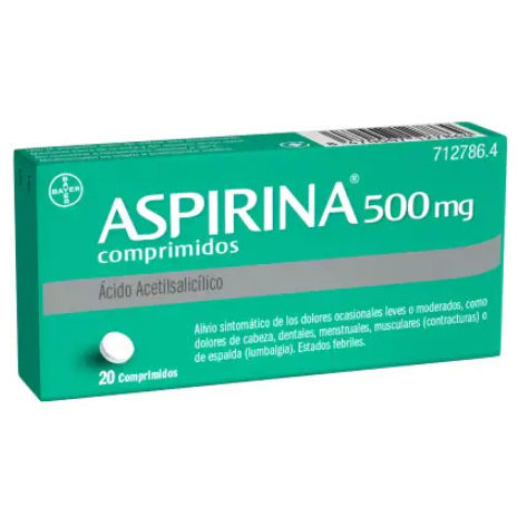 Aspirina 500 mg 20 comprimidos