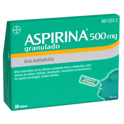 Aspirina 500 mg granulado 20 sobres