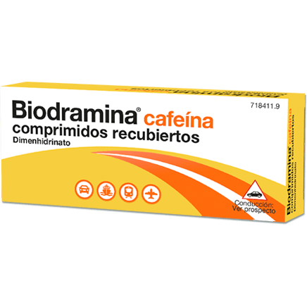 Biodramina cafeína dimenhidrinato 50 mg/50 mg 4 comprimidos recubiertos
