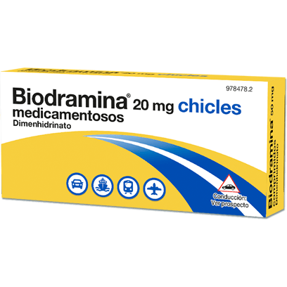 Biodramina dimenhidrinato 20 mg 6 chicles medicamentosos