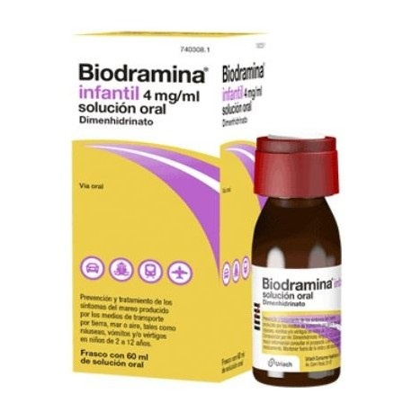 Biodramina infantil dimenhidrinato 4 mg/ml solución oral 60 ml