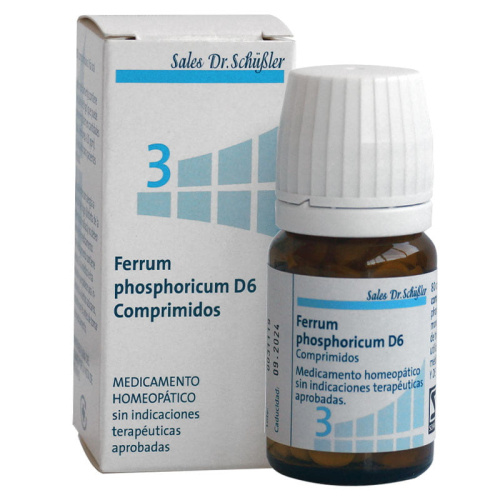 FERRUM PHOSPHORICUM D6 80 COMPRIMIDOS. SAL DE SCHÜSSLER Nº3.