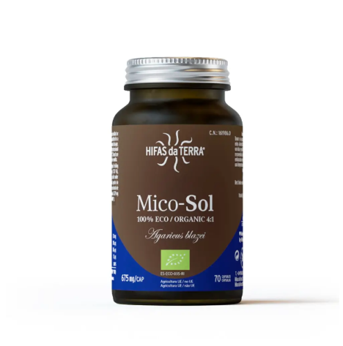 HIFAS DA TERRA MICO-SOL -AGARICUS BLAZEI- 70 CÁPSULAS