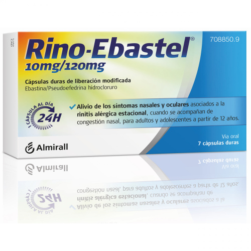 Rino-Ebastel ebastina/pseudoefedrina10 mg/120 mg 7 cápsulas