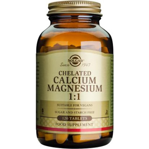 SOLGAR CALCIO + MAGNESIO 125 MG/125 MG QUELADO 120 COMPRIMIDOS