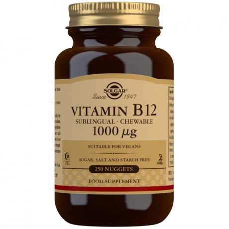 SOLGAR VITAMINA B12 1000MCG 250 COMPRIMIDOS MASTICABLES