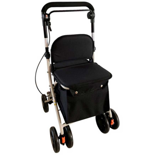 Carro-compra con asiento regulable negro