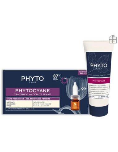 Phyto Phytocyane Mujer Caída Progresiva Pack Ampollas+Champú 100ml regalo