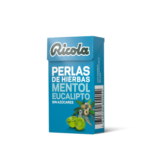 RICOLA PERLAS SIN AZUCAR 1 ENVASE 25 g SABOR EUCALIPTUS