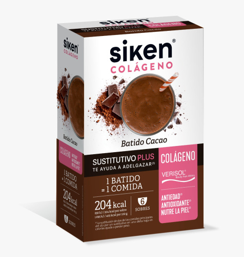 SIKEN SUSTITUTIVO COLAGENO BATIDO 6 SOBRES 50 g SABOR CACAO