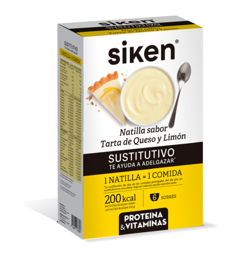 SIKEN SUSTITUTIVO NATILLAS 6 SOBRES 50 g SABOR TARTA DE QUESO Y LIMON