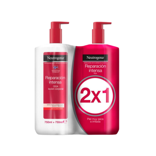 Neutrogena Corp Locion Rep Intensa P/Muy Seca 750 Ml 2X1 Dosif Rojo