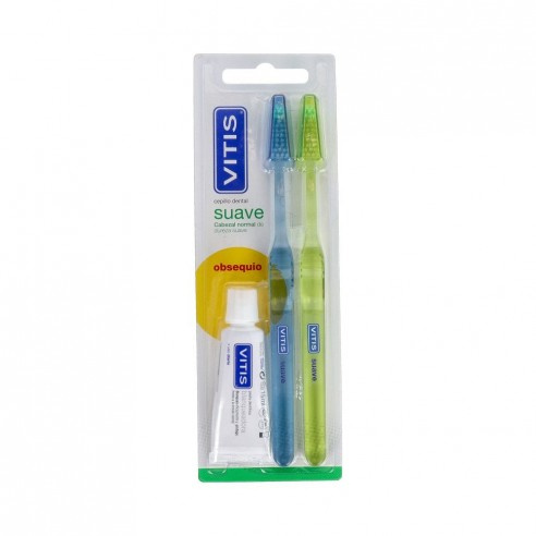 Cepillo Dental Vitis Duplo Suave 2 U