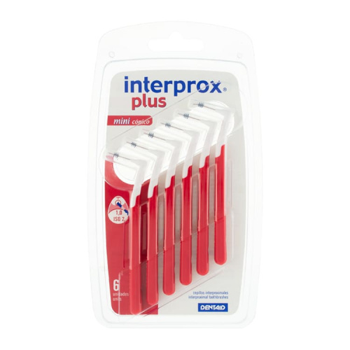 Cepillo Interdental Interprox Plus Mini Conico Angu Rojo 6 U