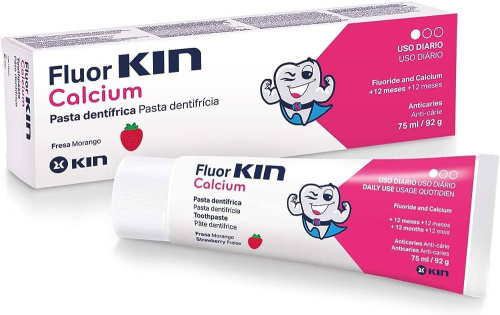 Fluor Kin Calcio Pasta Dental Infanti Fresa 2-6 A 75 Ml 1000 Ppm Fluor