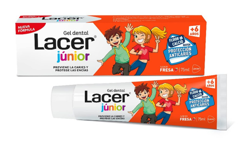 Lacer Gel Dental Junior 6-12 Años Fresa 75 Ml 1500 Ppm Fluor