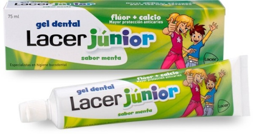 Lacer Gel Dental Junior Menta 2-6 Años 75 Ml 1500 Ppm Fluor