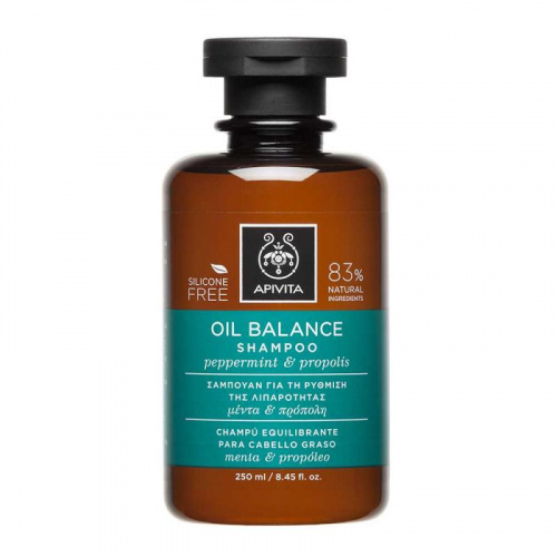 Apivita xampú Equilib Cab Gras Menta Prop 250 Ml