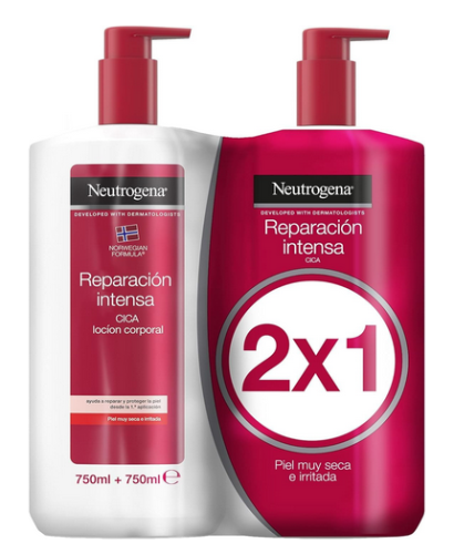 Neutrogena Fórmula Noruega Reparación intensa Loción CICA (pack de 2 x 750 ml)